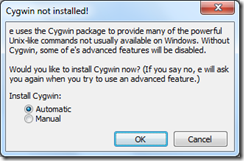 Install Cygwin Dialog